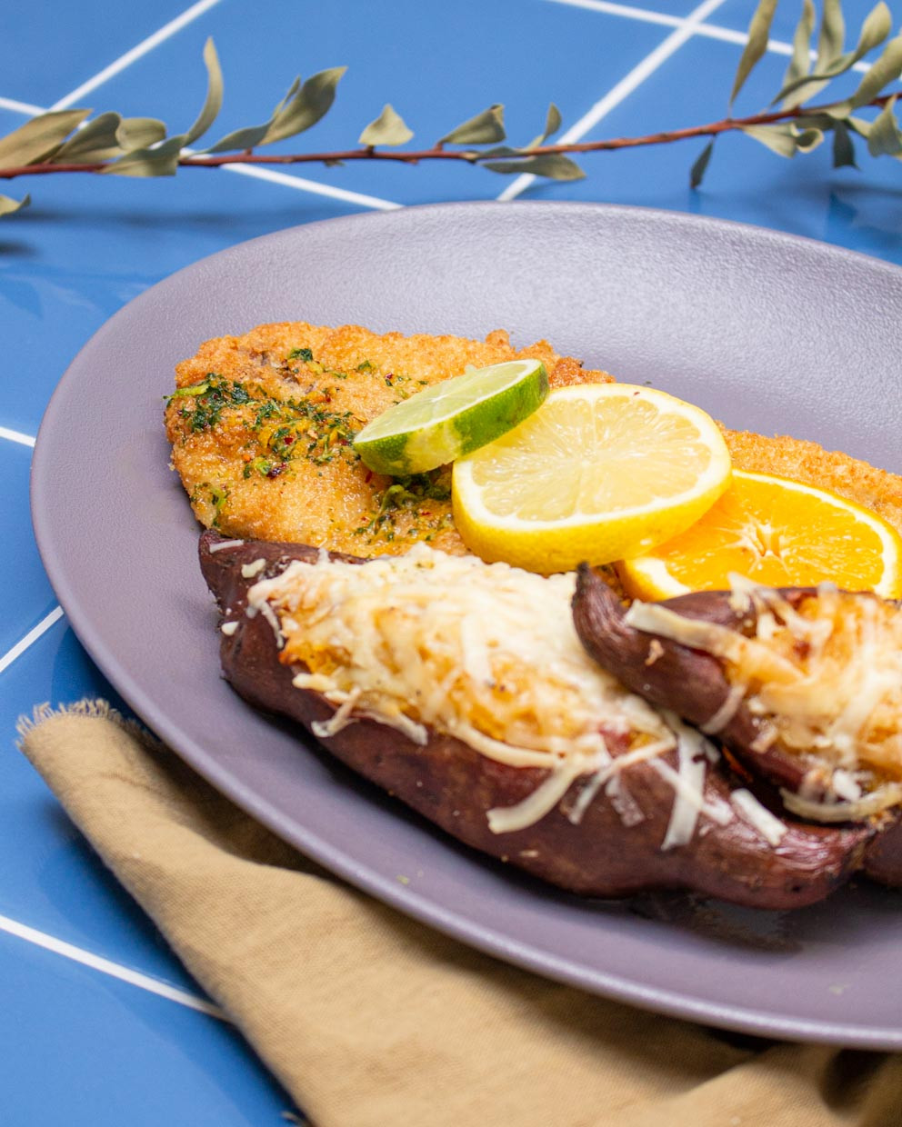 POCKDOCK FRITO COM BATATA DOCE RECHEADO COM QUEIJO E BACON